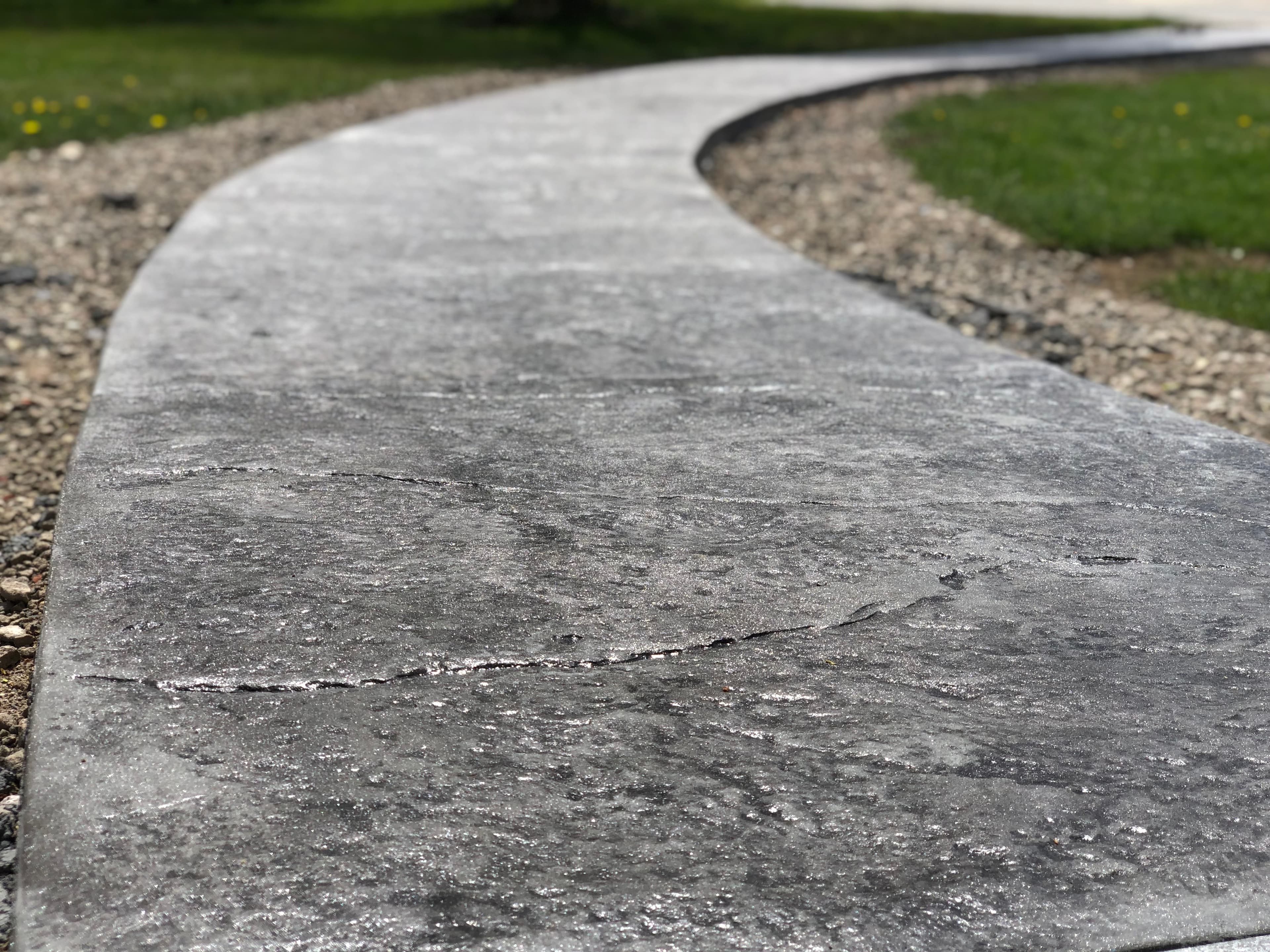 high gloss wet look stamped concrete