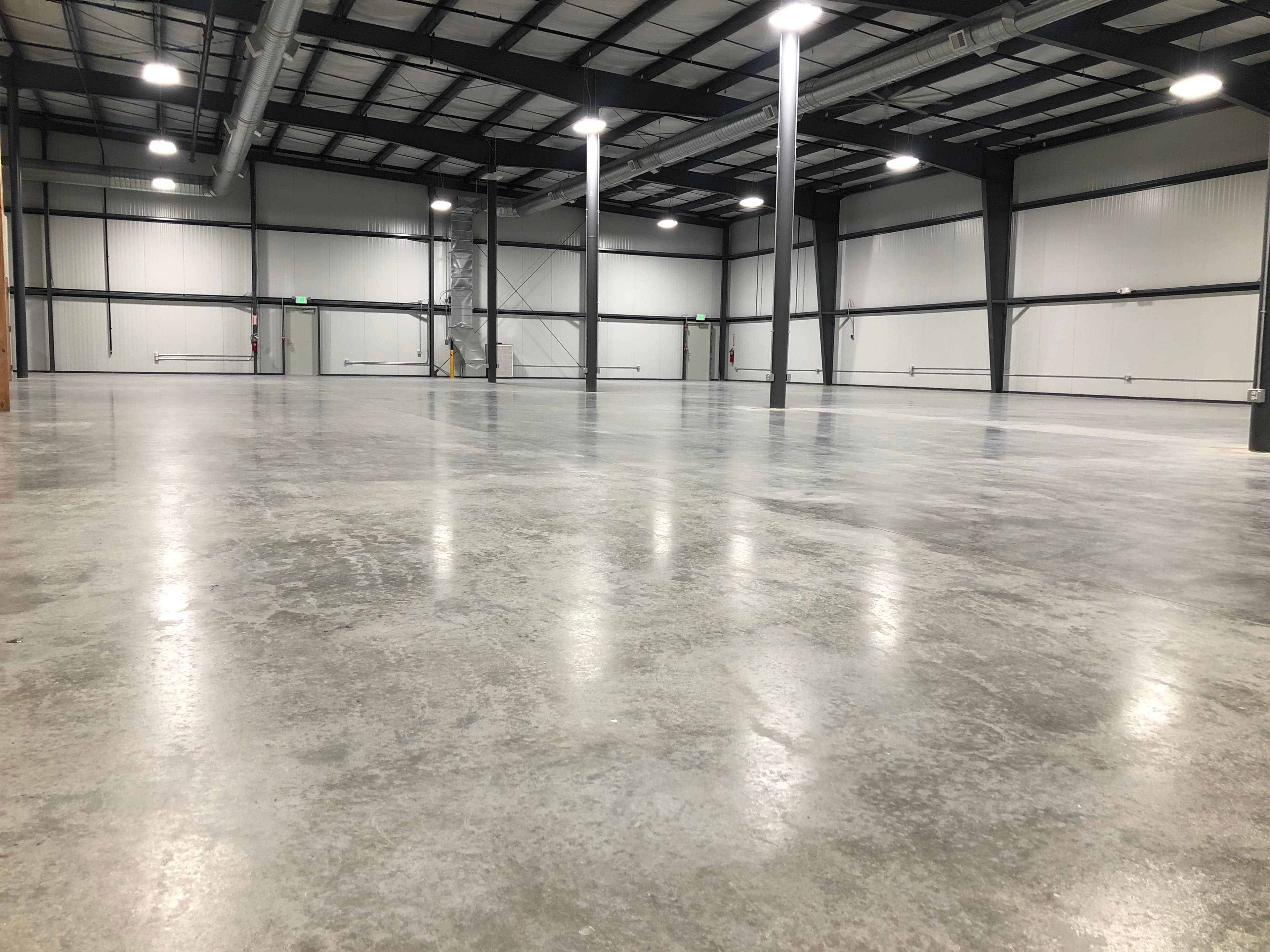 warehouse polished concrete floor